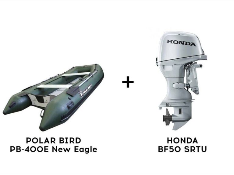 Лодка ПВХ POLAR BIRD PB-400E New Eagle (Орлан) + 4х-тактный лодочный мотор HONDA BF50 SRTU
