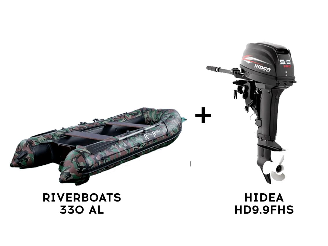 Лодка ПВХ RIVERBOATS 330 AL + 2х-тактный лодочный мотор HIDEA HD9.9FHS Pro Лодка ПВХ RIVERBOATS 330 AL + 2х-тактный лодочный мотор HIDEA HD9.9FHS Pro