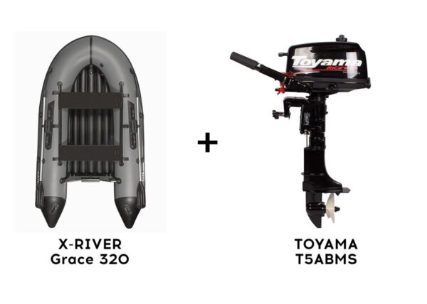 Лодка ПВХ X-RIVER Grace 320 + 2х-тактный лодочный мотор TOYAMA T5ABMS