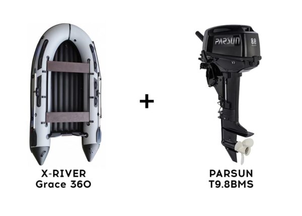 Лодка ПВХ X-RIVER Grace 360 + 2х-тактный лодочный мотор PARSUN T9.8BMS