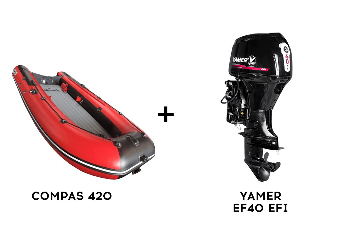 Лодка ПВХ COMPAS 420 + 4х-тактный лодочный мотор YAMER EF40 EFI Лодка ПВХ COMPAS 420 + 4х-тактный лодочный мотор YAMER EF40 EFI