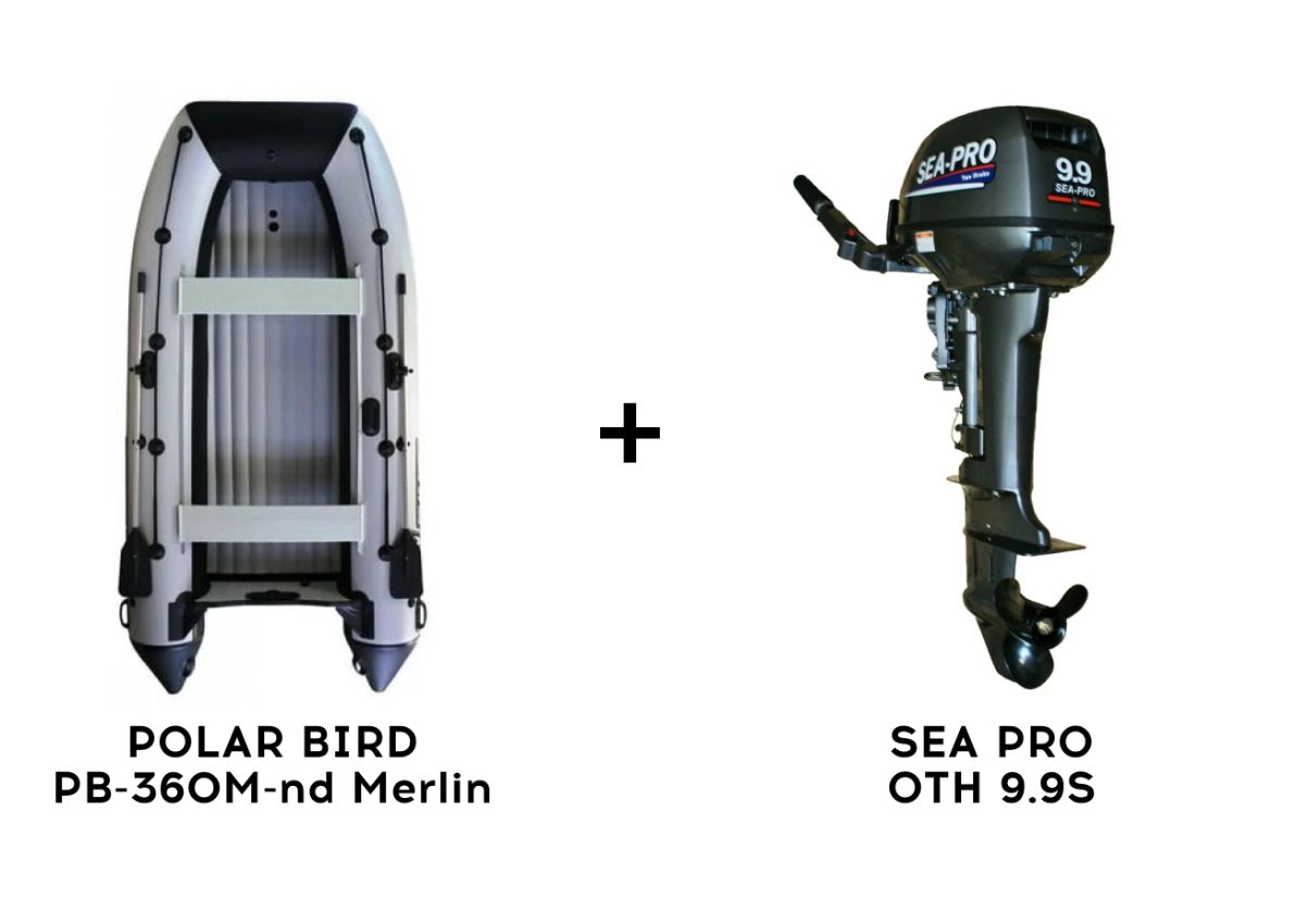 Лодка ПВХ POLAR BIRD PB-360M-nd Merlin (Кречет) + 2х-тактный лодочный мотор SEA PRO OTH 9.9S Лодка ПВХ POLAR BIRD PB-360M-nd Merlin (Кречет) + 2х-тактный лодочный мотор SEA PRO OTH 9.9S
