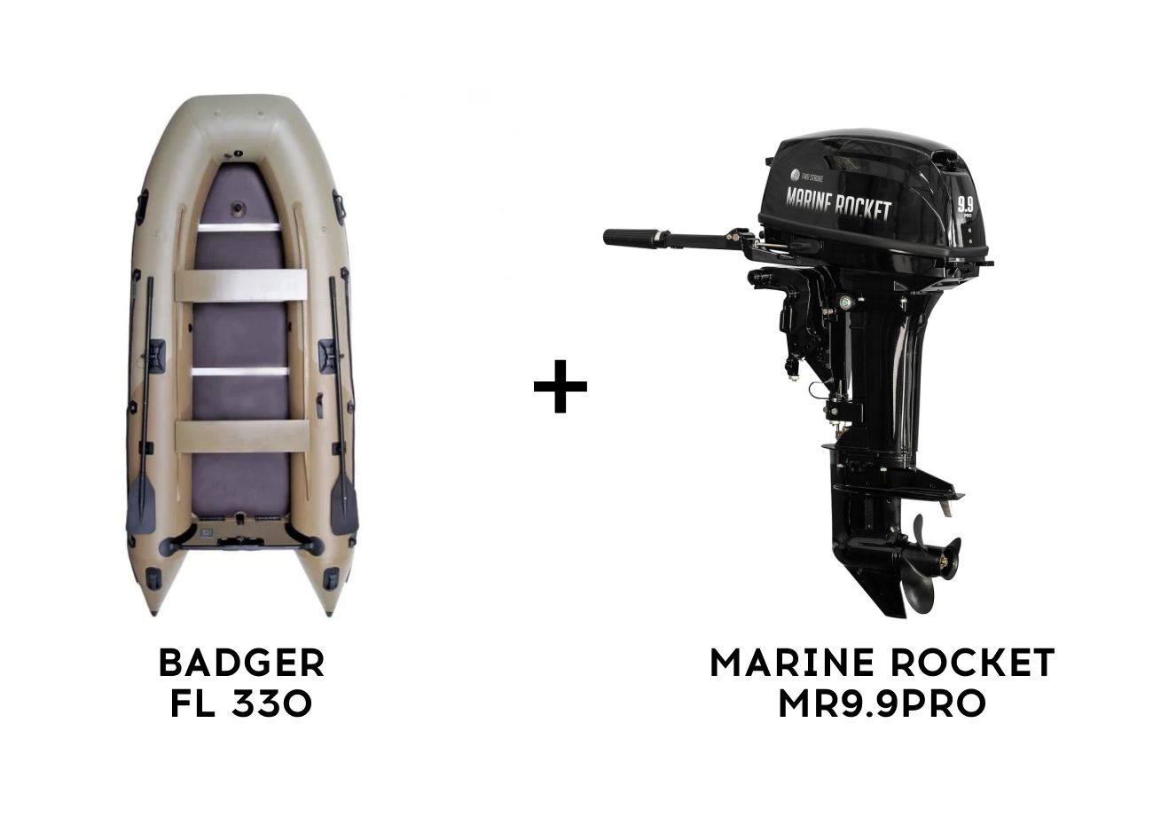 Лодка ПВХ BADGER FL 330 + 2х-тактный лодочный мотор MARINE ROCKET MR9.9PRO Лодка ПВХ BADGER FL 330 + 2х-тактный лодочный мотор MARINE ROCKET MR9.9PRO